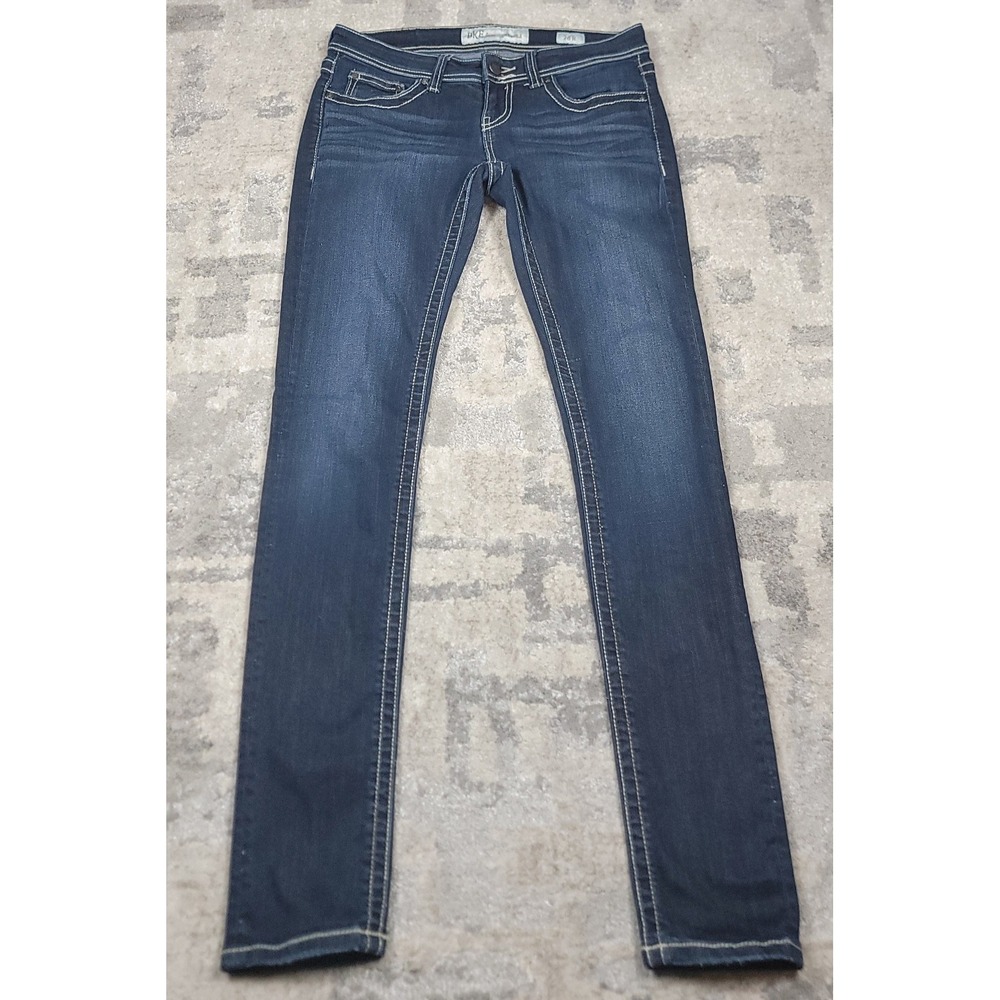 BKE Denim Sabrina Stretch Women's Blue Skinny Stitching Jeans Size 26R 31x31.5"